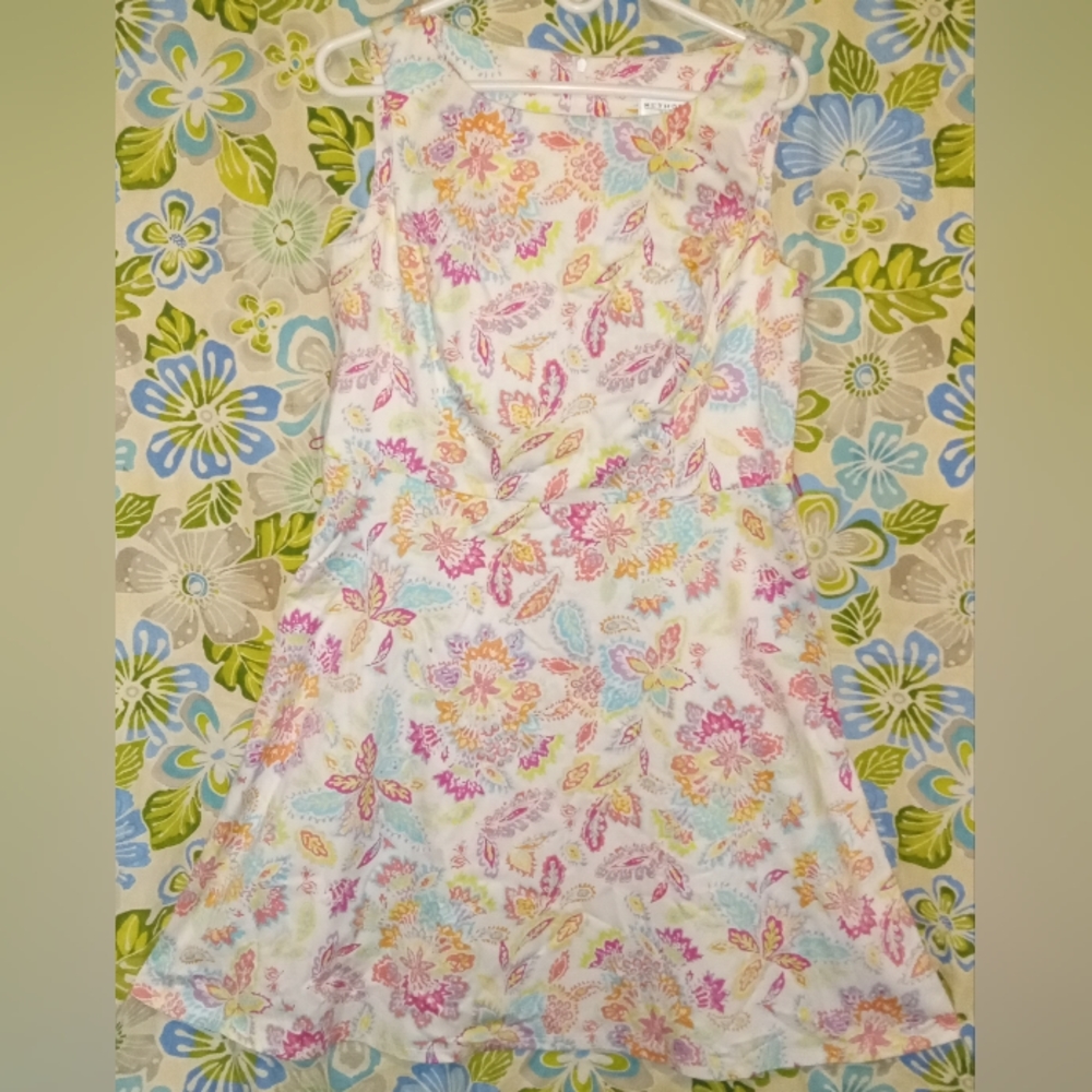 METHODE Sz 10P Soft Pastel Print Midi Dress